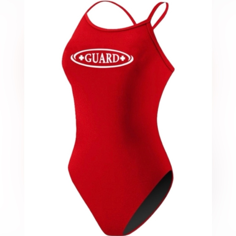 NWT RISE AQUATICS POLY F-H2 BACK ONE-PIECE SWIMSUIT, RED 32